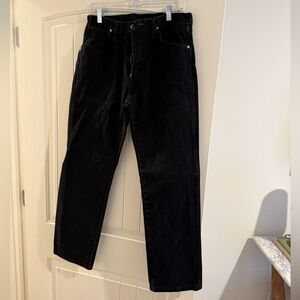 Men's Black Denim Wrangler Pants 33 x 32